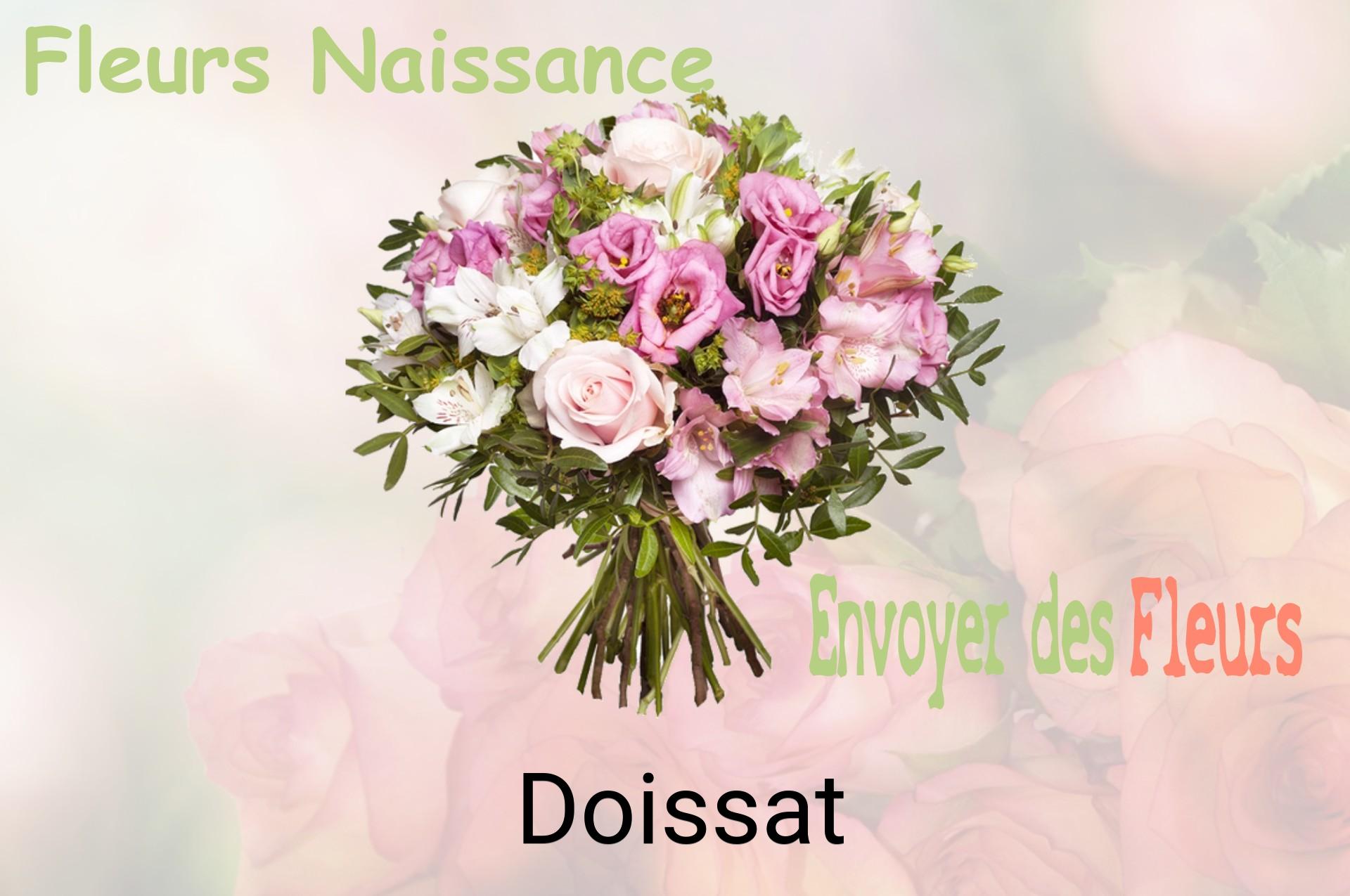 Bouquet de fleurs de naissance livré à Doissat